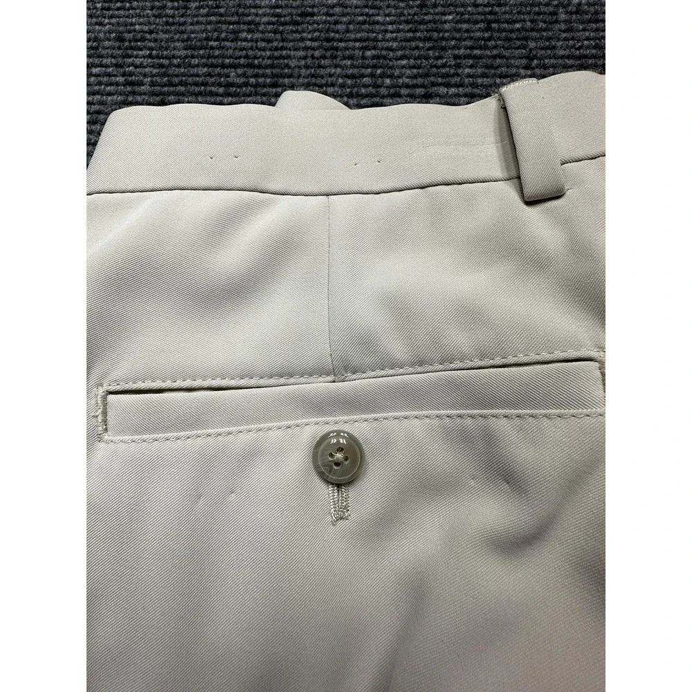 Alan Flusser Golf Shorts Mens 35 Beige Pleated Front Polyester Dress Casual‎